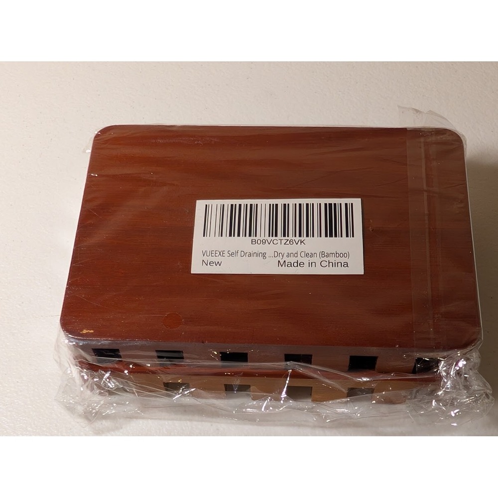 VUEEXE Bamboo Soap Holder Self Draining Soap Dish New - Picture 3 of 3